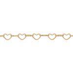 Gold Filled Heart Link Chain - 4x3mm