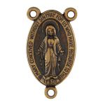 Base Metal Antique Brass Plated Rosary Bead Station - 18X12mm