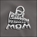 Sterling Silver Charm - "Cheerleader Mom" Megaphone