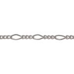 Sterling Silver 3:1 Figaro Chain with Diamond Shape Links