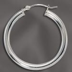 STERLING SILVER CLICK DOWN HOOP - 3MM TUBING / 30MM OD