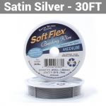 Soft Flex Satin Silver Beading Wire - Medium Diameter 30ft