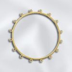 Base Metal Plated - 65mm Bangle Bracelet w/16 Closed Rings (Gold Plated)