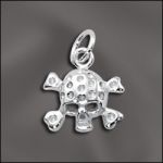 Sterling Silver - Skull & Crossbones Charm