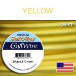 (D) 25 FT .032"/20G/.81MM CRAFT WIRE SILVER PLATED YELLOW