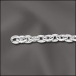 Base Metal Plated Filed Cable Chain (Silver Plated)