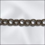 Base Metal Antique Silver Plated Rolo Chain