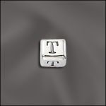 STERLING SILVER 4.5MM ROUNDED EDGE ALPHA CUBE T W/3MM HOLE