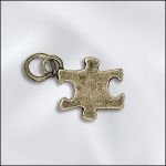 Base Metal Antique Brass Plated Puzzle Piece Charm