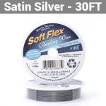 Soft Flex Satin Silver Beading Wire - Fine Diameter 30ft