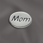 STERLING SILVER 11MM MESSAGE BEAD W/1.8MM HOLE - MOM