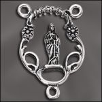 STERLING SILVER 23X16.5MM ROSARY BEAD STATION