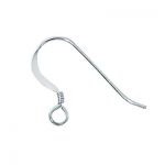 Sterling Silver Ear Wire with Coil - .028"/.7mm/21 GA Round Wire