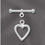 Sterling Silver 14mm Heart Toggle Clasp