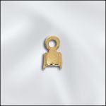 Base Metal Plated 2Mm End Cord Fastener W/Closed Ring (Gold Plated)