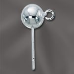 Sterling Silver 6mm Ball Post with Open Ring - .8mm/20 GA/.032”