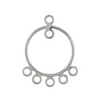 Sterling Silver 18mm Round Chandelier with 5 Rings