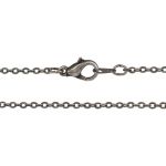 Base Metal Antique Silver Plated Finished Filed Cable Chain with Lobster Claw - 18"