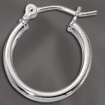 STERLING SILVER CLICK DOWN HOOP - 2MM TUBING / 16MM OD