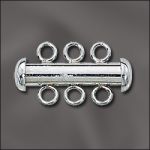 SILVER FILLED TUBE CLASP WITH 3 RINGS