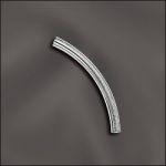BASE METAL PLATED 2.5X30MM CURVED TUBE (SILVER PLATED)