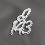 Sterling Silver 143 Charm (I Love You)