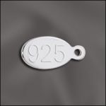 Sterling Silver 11x6mm .925 Quality Tag with Large Text