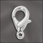 Base Metal Silver Plated Lobster Claw - 14.5mm