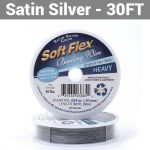 Soft Flex Satin Silver Beading Wire - Heavy Diameter 30ft