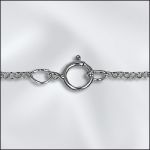 STERLING SILVER FINISHED ROLO NECK CHAIN  - 18"