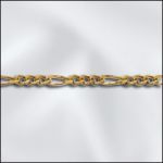 Base Metal Plated Fine Figaro Chain (Gold Plated)