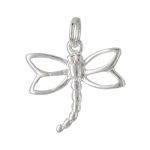 Sterling Silver Small Dragonfly Charm - 12.5x12.5mm