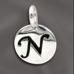 Sterling Silver Charm - 8MM Engraved Disc N
