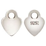 Sterling Silver 3.5mm Heart Quality Tag with 1mm Hole