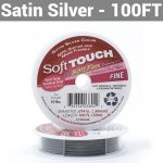 Soft Touch Satin Silver Beading Wire - Fine Diameter 100ft