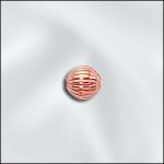 Genuine Copper 4mm Corrugated Round Bead w/1mm Hole