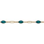 Gold Filled Turqouise Enamel Paperclip Chain
