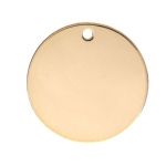 Gold Filled Round Engraveable - 16mm with 1.2mm Hole -24GA/.5mm/.020" Thick