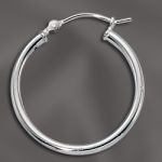 STERLING SILVER CLICK DOWN HOOP - 2MM TUBING / 24MM OD