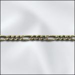 Base Metal Plated Fine Figaro 3+1 Chain (Antique Brass)