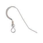Silver Filled Ear Wire Flat with 3mm Ball and Coil - .025"/.64mm/22GA