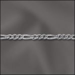 Base Metal Plated Fine Figaro Chain (Silver Plated)