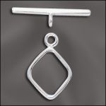 Sterling Silver 15mm Diamond Shape Toggle Clasp
