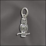 STERLING SILVER CHARM - OWL ON A BRANCH