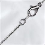 BASE METAL PLATED FINISHED 1.2MM BALL CHAIN - 16" (GUN METAL) W/LC
