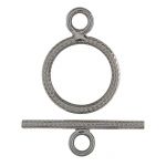 Sterling Silver Textured Toggle Clasp - 12mm