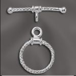 Sterling Silver 13mm Round Twisted Toggle Clasp