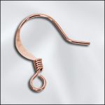 Genuine Copper Ear Wire .025"/.64mm/22 GA Round Wire Flat w/Coil