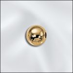 BASE METAL PLATED 5MM SMOOTH ROUND SEAMED BEAD W/1.8MM HOLE (GOLD PLATED)