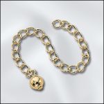Base Metal Gold Plated Chain Extender with 5mm Ball - 3" - 4X5mm